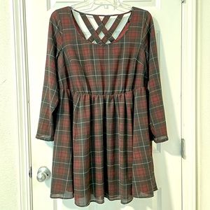 Torrid Plaid Crossback Skater Dress